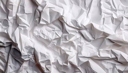 Crumpled White Paper Background Texture Closeup