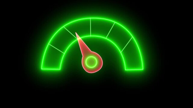Digital symbols at the green speedometer. Car mileage, measuring kilometers..Energy meter icon