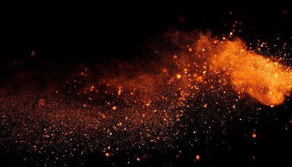 Orange Particles On Black Background
