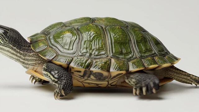 Red-Eared Slider Turtle Close-Up - A Detailed Look at a Reptile.