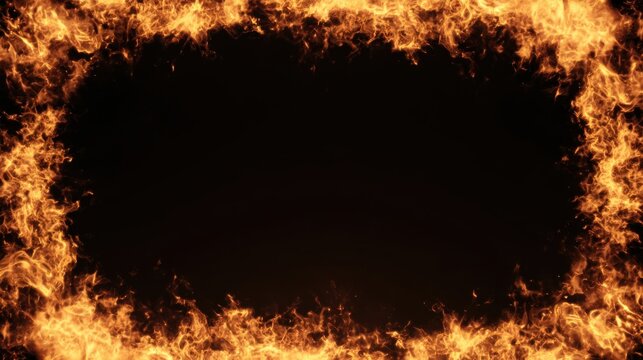 frame of flames with space for text or images