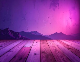 Neon Mountainscape - A Vibrant Fusion of Nature and Artificial Light.