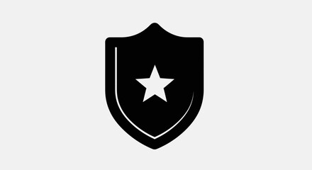 Classic Shield with a Star Emblem, in bright studio