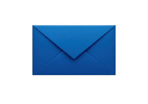 Blue envelope icon for mail on transparent background