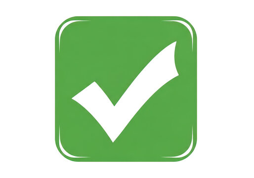 Green check mark in rounded square on gray background