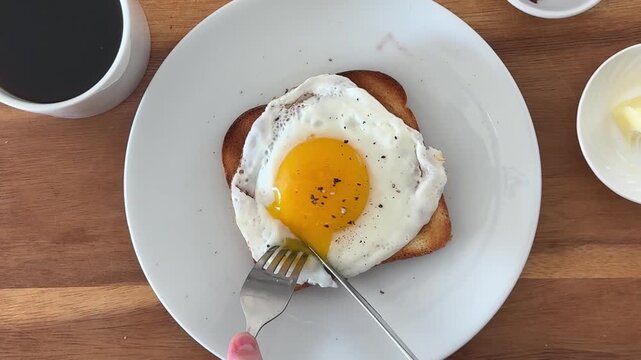Eating a Fried Egg on Toast