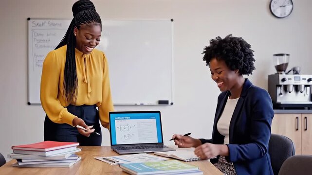 Educational leadership guidance - Mentoring teachers with resources and team collaboration - School administrators assisting teachers with lesson development and professional growth