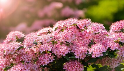 Pink Flower Bush Spiraea Japonica