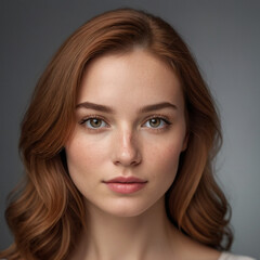 Naklejka premium woman, beauty, hair, face, eyes, person, model, brunette, people, fashion