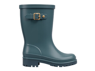 A pair of rain boots featuring buckles, perfect for outdoor activities in wet weather