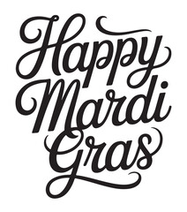 Mardi Gras Happy Celebration Text