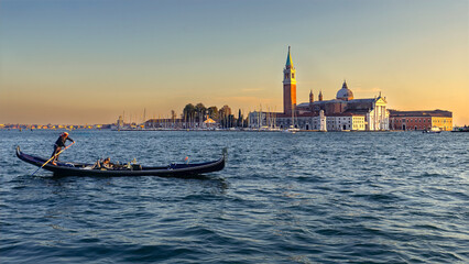Basilica San Giorgio di Maggiore with gondola on Grand canal, Venice, Venezia, Italy, Europe  © Tomas Drahos