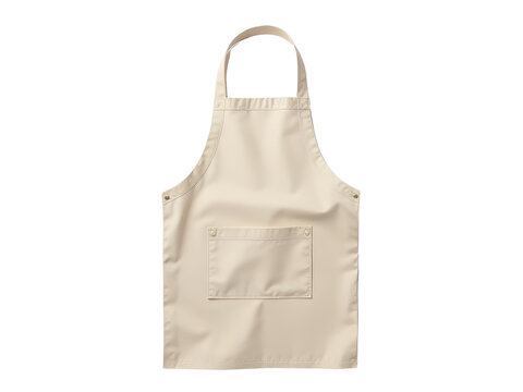 A simple apron with a pocket on a white background, perfect for use in cooking or crafting scenes