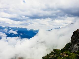 mountain landscape with clouds
