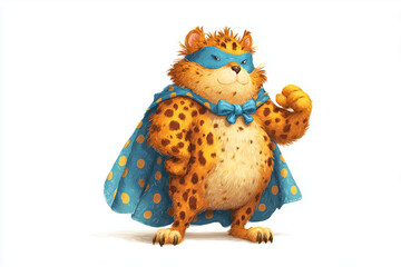 Leopard superhero character in a hero costume