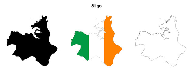 Transparent Sligo Outline Map Set