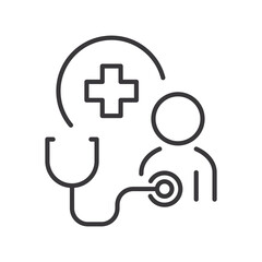 human medical checkup icon line vector