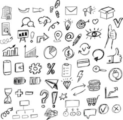Naklejka premium Business icon, sketch vector illustration