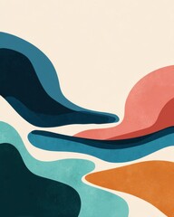 Obraz premium This journal cover features abstract shapes in various colors arranged in a minimal style, suitable for writing and note-taking.