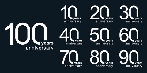 Collection of anniversary logo design. Celebration day special vector symbol icon concept	