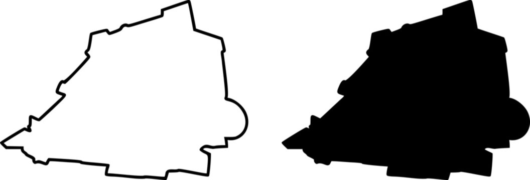 Vatican City country border map outline and silhouette vector graphic isolated image decal