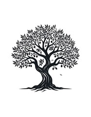 Obraz premium Olive Tree Silhouette - Symbol of Peace and Abundance.