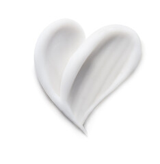 White cosmetic cream smear texture on a white background
