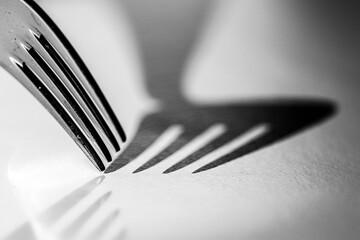 Eine Gabel und ihr Schatten
