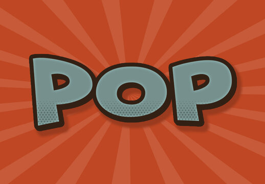Blue and Brown Comic Bold Retro Text Effect Cartoon Outline Font