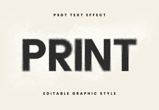 Black Spray Vintage Faded Printed Halftone Text Effect Rough Bold Font