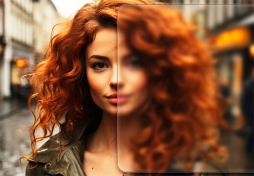 Orange And Beige Grainy Dissolve Shattered Fractured Glass Photo Effect