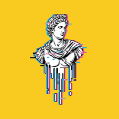 Classical Art Statue and Sculpture Vector Illustration for Museum, History, and Cultural Graphic Design Projects