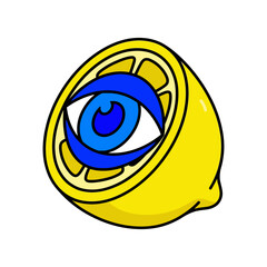 Fresh Yellow Lemon Vector Illustration: Isolated Citrus Fruit Icon for Graphic Design, Logos, and Summer Infographics