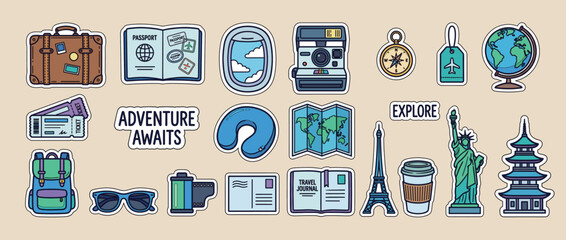 Travel and Tourism Vector Infographic Elements Set. Editable Creative Graphic Assets for Vacation and World Tour Design.