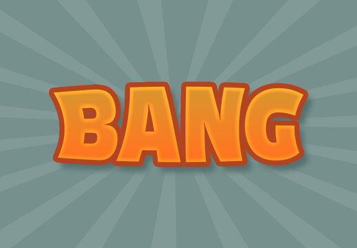 Orange Comic Bold Retro Text Effect Cartoon Fun Outline Font
