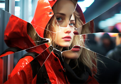 Shattered Glass Fragmented Photo Effect