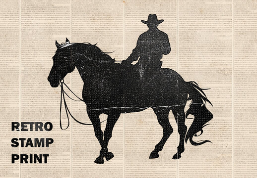 Retro Stamp Print Mockup