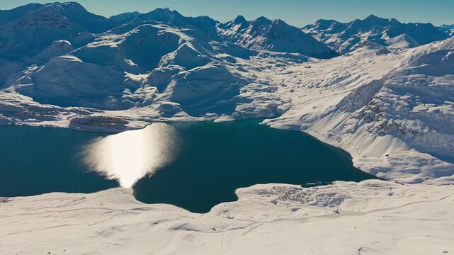 Val Cenis Ski Resort France Winter Aerial, France