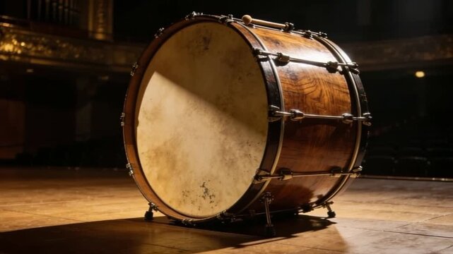large orchestral bass drum on empty concert stage video