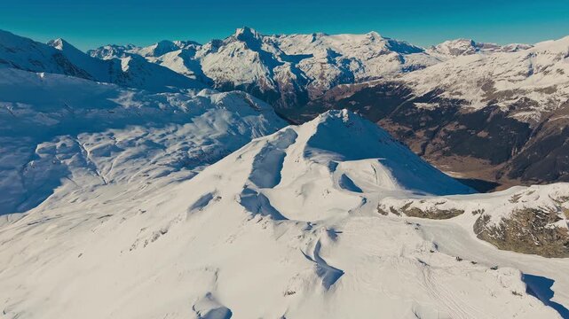 Val Cenis Ski Resort France Winter Aerial, France