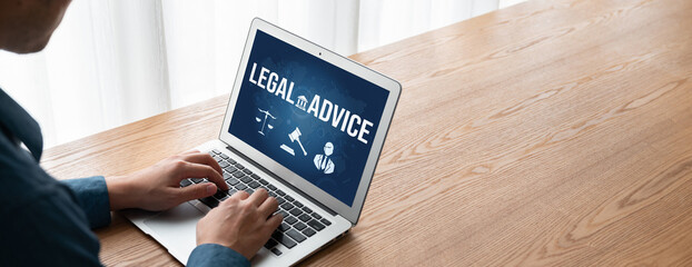 Smart legal advice website for people searching for brisk law knowledge in digital device screen...