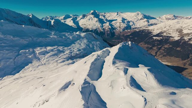 Val Cenis Ski Resort France Winter Aerial, France