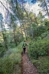 Hiking route from Beselga to Font de Barraix in Sierra Calderona, Valencia, Spain.