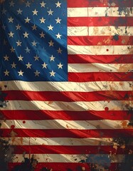 Distressed American Flag - A Symbol of Patriotism and Resilience.