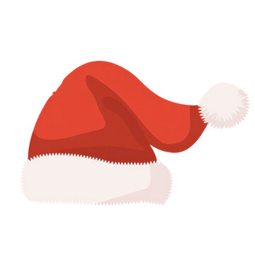 Red santa claus hat flat icon 10 

