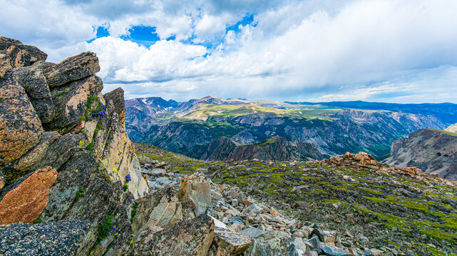 Mountain landscape at Beartooth Pass, Montana wilderness scenic view