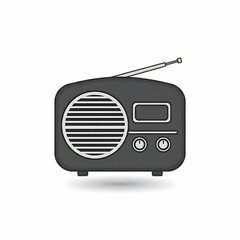 Obraz premium Vintage Retro Radio Receiver Illustration in Flat Design Style