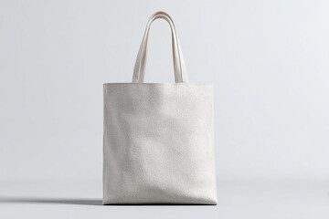 Realistic tote bag mockup with texture details on white background for branding and design display