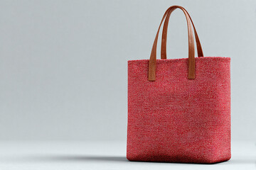 Tote bag mockup realistic design with fabric texture on white background for store and branding display