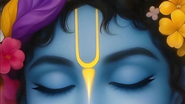 Bala Krishna (Baby Krishna) Closing Eyes, Cute Divine Hindu Spiritual Illustration Janmashtami, Holi, Radhashtami, Govardhan Puja, Gita Jayanti Devotional Video